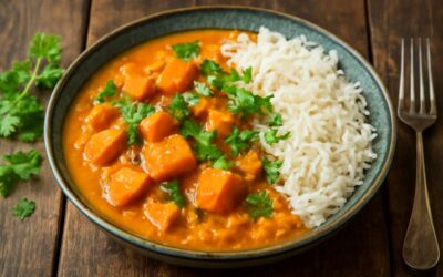 Cozy spotlight: creamy sweet potato lentil curry for comforting weeknight dinners.